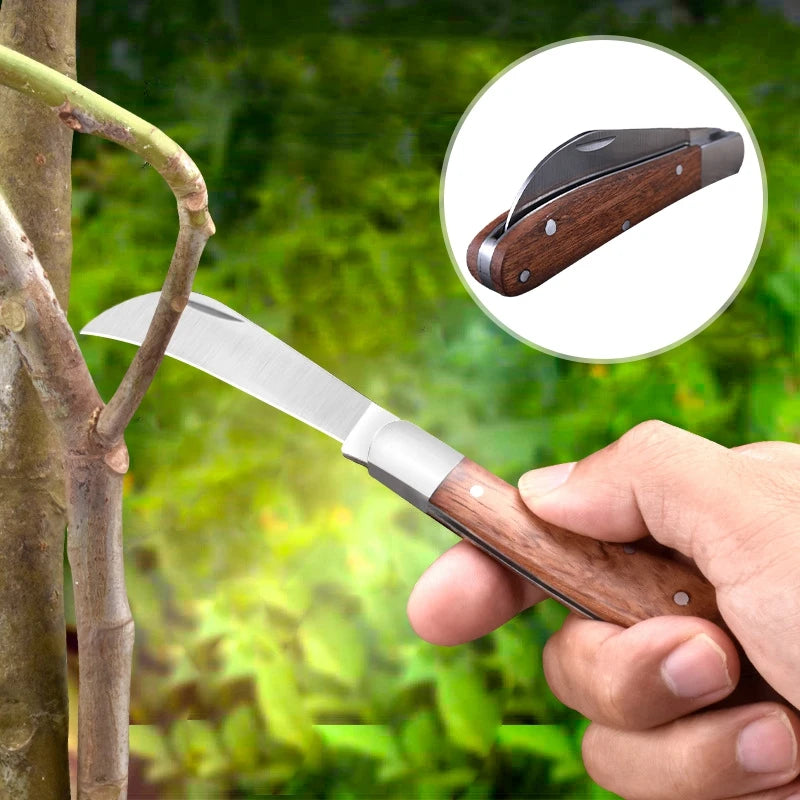 Folding Grafting Scissors Gardening Tool Stainless Steel Grafting Knife Hand Tool Outdoor Multi-functional Cutting Trim Supplies