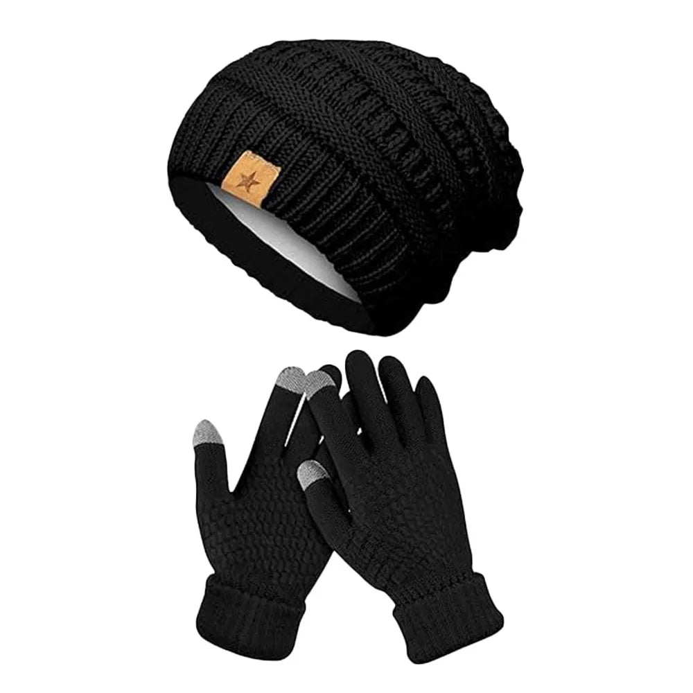 Women's Plush Beanie & Mittens Set - Warm Ear Covering Winter Hat - photo 9