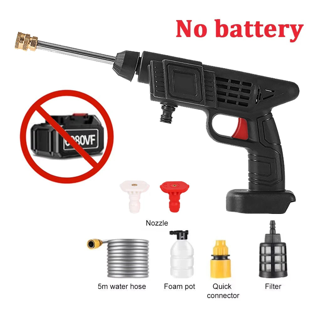 Wireless High-Pressure Car Wash Gun — 300W Self-Priming Washer