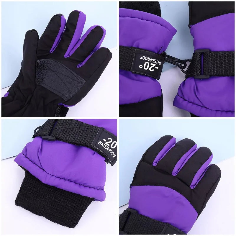Kids Winter Ski Gloves - Thick Warm Non-Slip Grip, Ages 3 and Up - photo 3