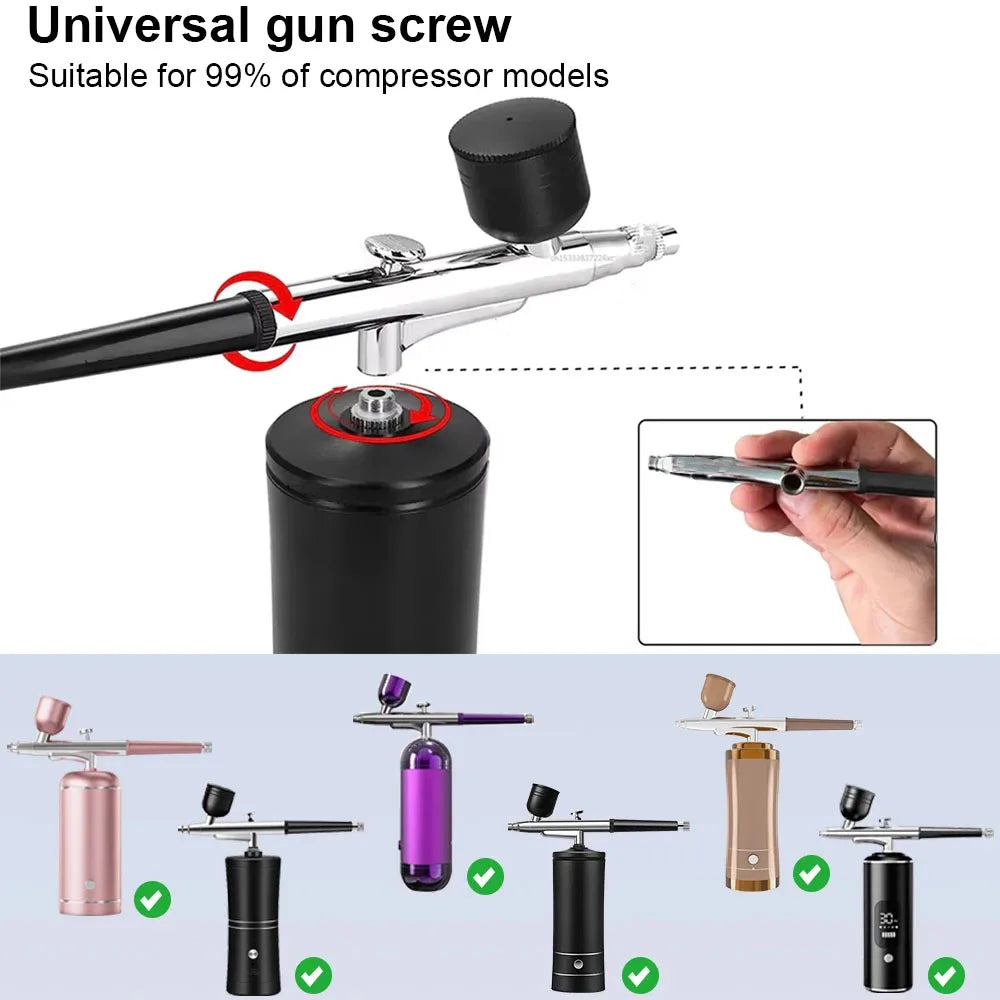 Portable Single Action Airbrush 0.3mm Nozzles Spray Gun Pen for Model Cake Nail Car Painting Beauty Inkjet