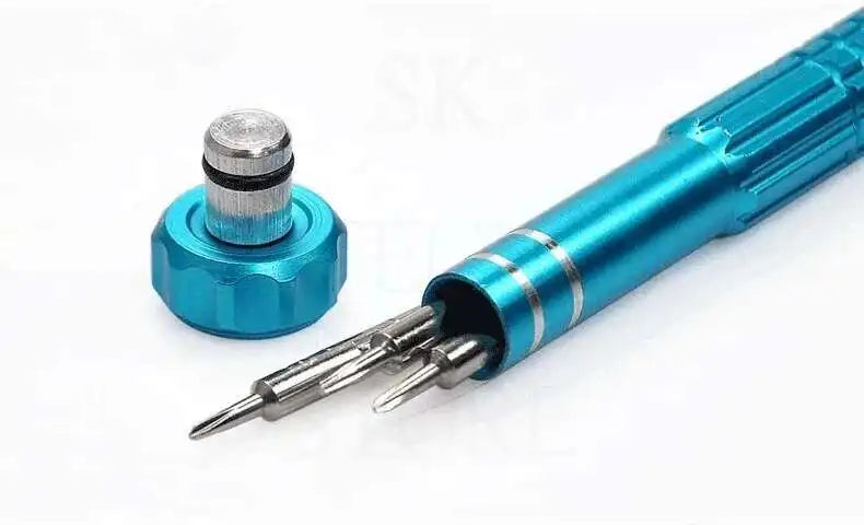 5 in 1 Mini Precision Screwdriver Set with Magnetizer TE-671 Aluminum Alloy Handle Interchangeable Bits for iPhone Camera Watch