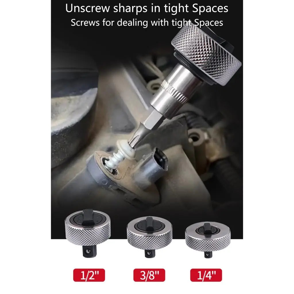1/4 3/8 1/2 Drive Palm Ratchet Wrench Set Reversible Ratcheting Finger Socket Driver Stubby Thumbwheel Ratchet for Tight Spaces