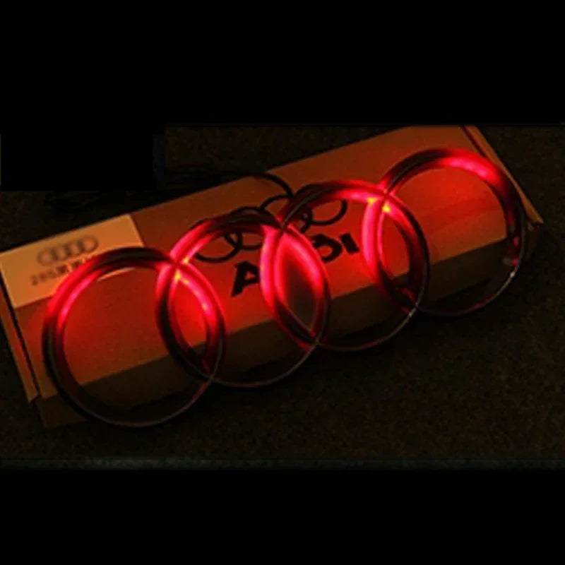 for Audi 273/285mm Dynamic Car Front Grille Emblem Streamer Badge Light A7 A3 A4 A6 Q3 Q5 Q7 Q8 Logo Car sticker