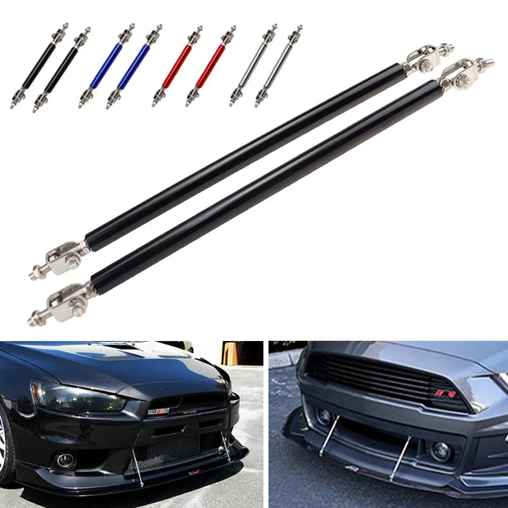 2PCS Car Splitter Rods Racing Adjustable Front Rear Bumper Lip Support Strut Brace Tie Pull Bar Kit 75/100/150/200mm Universal