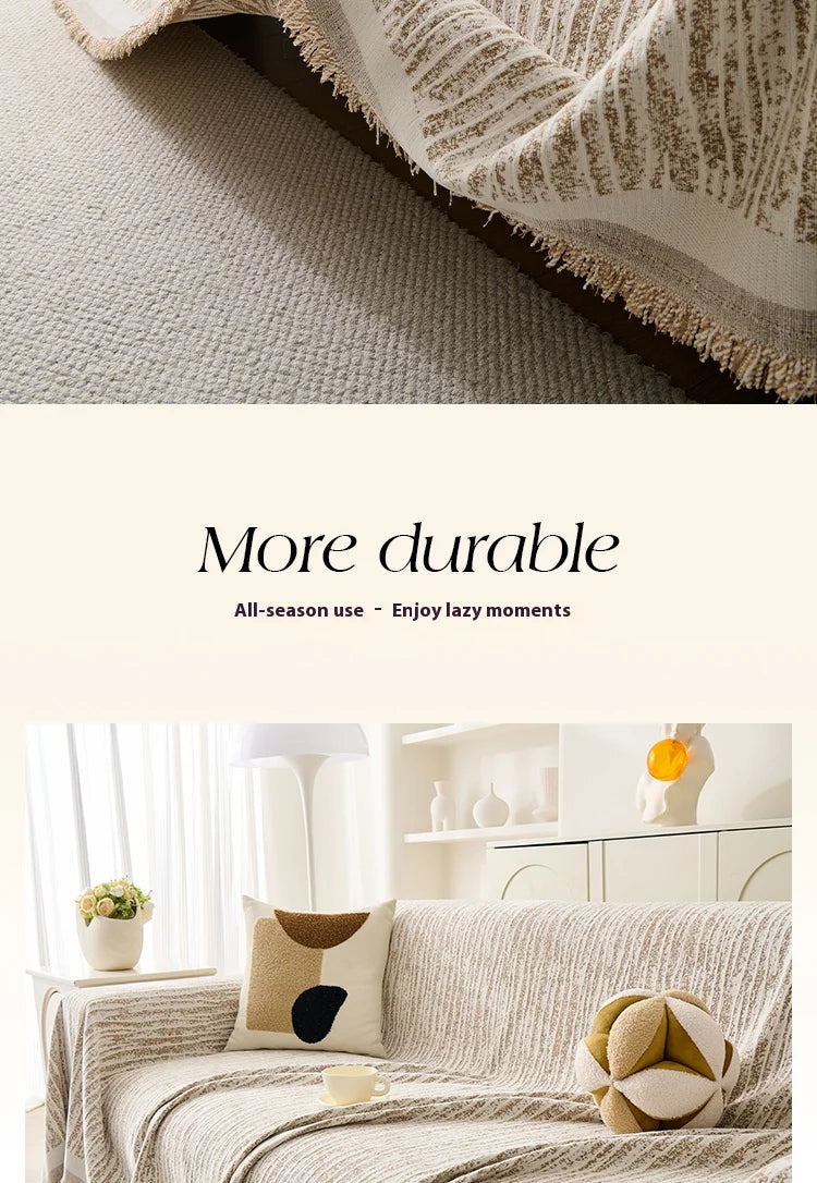 Luxury Sofa Cover L-Shaped Couches Chenille Reversible Stretchable Sofa Protector Slipcover Non-Slip All-Season Couch Blanket