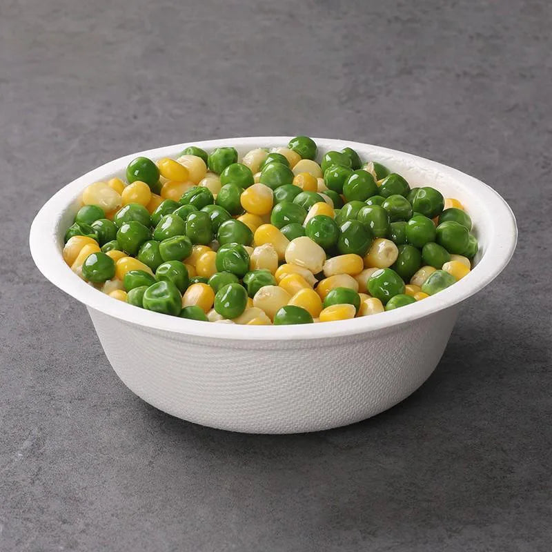 50PCS Disposable White Pulp Bowls – 100% Biodegradable, Microwave & Freezer Safe | 11.5x4.5cm