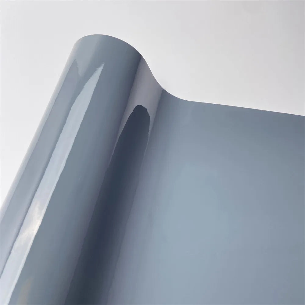 High Gloss Grey Vinyl Wrap Film for Motorcycle Car Accessories Auto Styling Waterproof DIY Vinyl Shiny Sticker Decoration