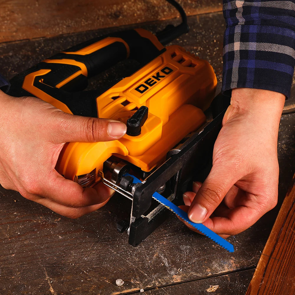 DEKO DKJS80XL100  JIG SAW 220V 800w  Woodworking Electric Tools Electric Saw With  Wrench Guide Ruler Saw Blade