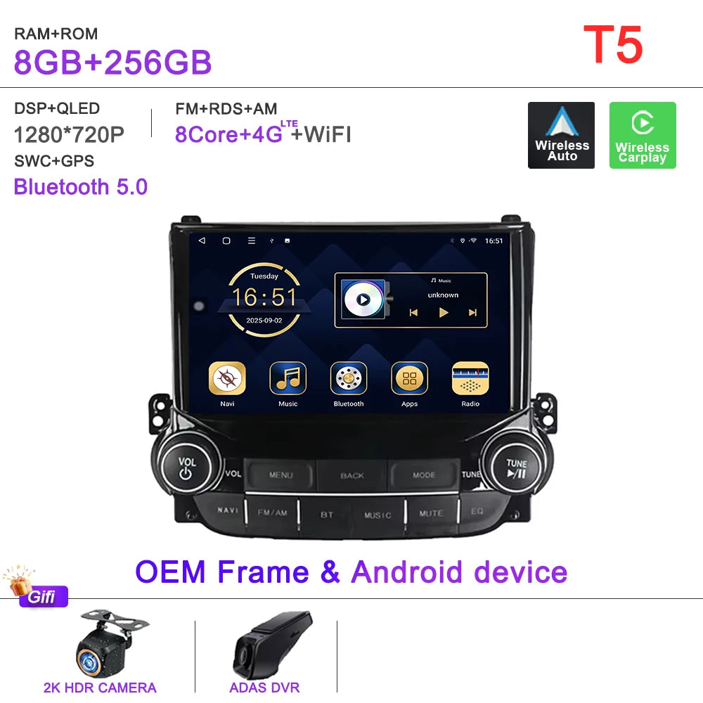 Car DVD Auto Radio Android 16 For Chevrolet Malibu XL 2012 2013 2014 2015 Multimedia Player GPS Navigation Stereo Head Unit BT