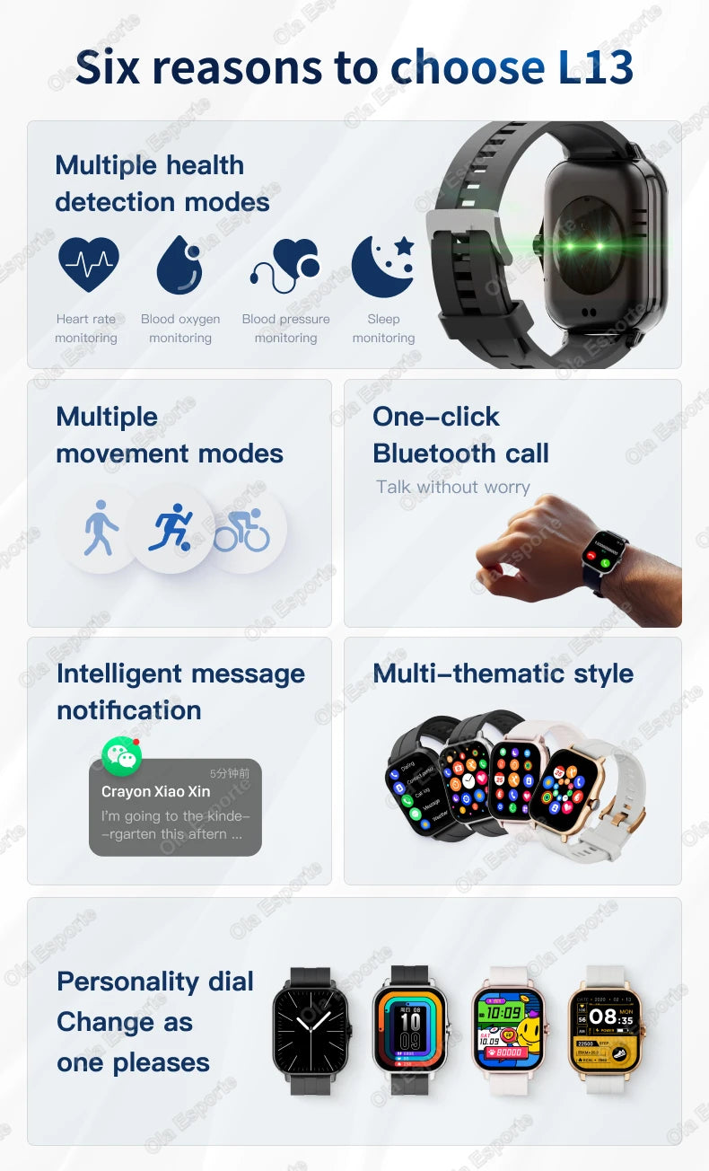 2026 New Bluetooth Call Smart Watch Information Push Men Women Health Monitoring Watch Pedometer IP68 Smartwatch For Android IOS