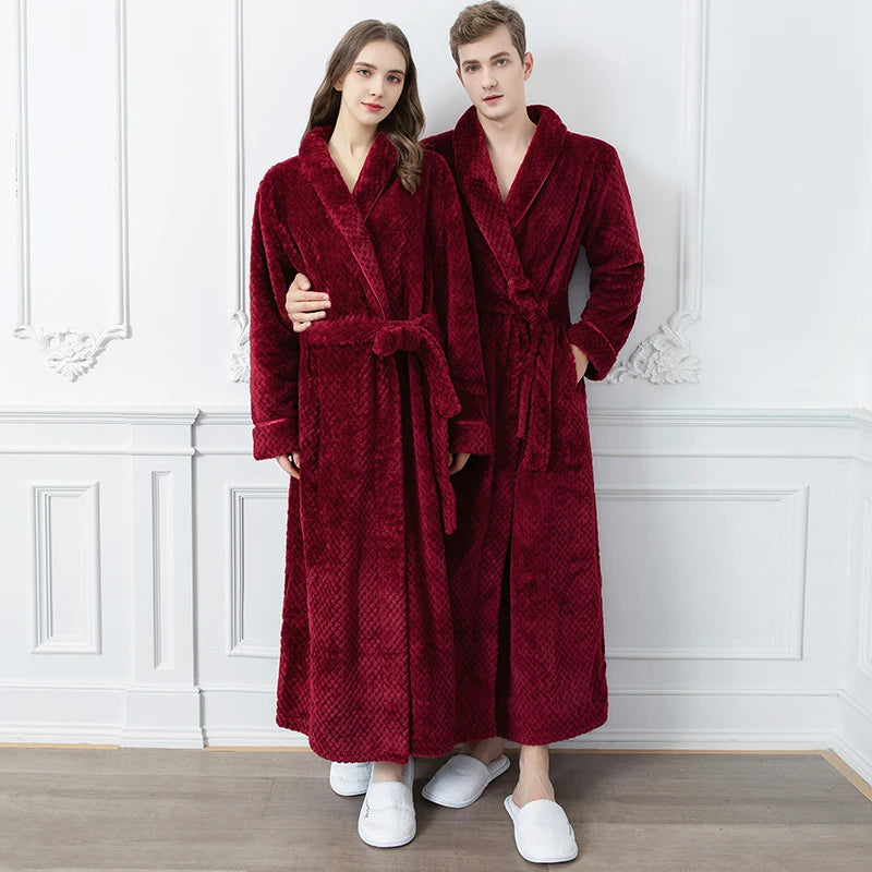 Women's Long Zip-Up Flannel Bathrobe, Plus Sizes