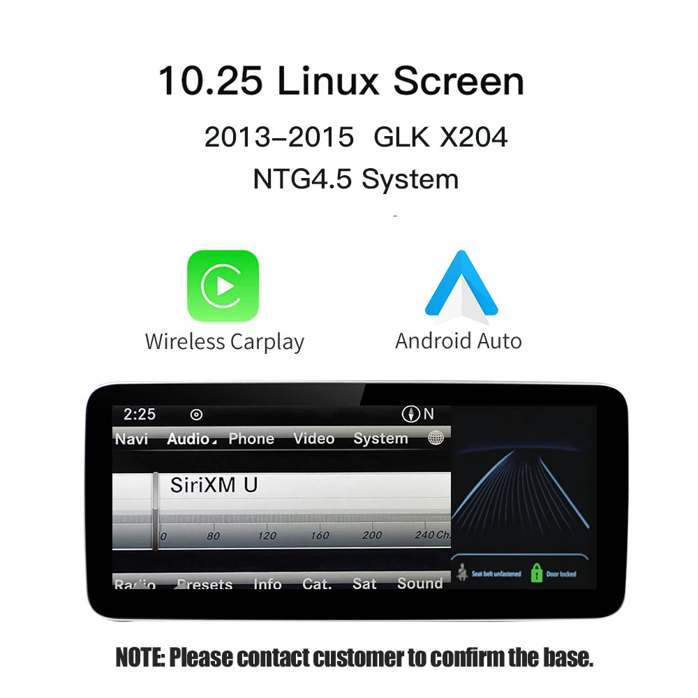 12.3" Wireless CarPlay & Android Auto Screen for Mercedes-Benz NTG5.0 — GLA, CLA, GLC, W205, W176, C117, X156, W212, W167