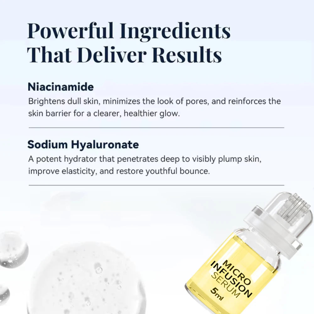 Korean Micro Molecule Anti-Aging Serum Kit, Collagen & Hyaluronic Acid, Anti-Wrinkle Firming Pore Minimizing Hydrating Skin Care