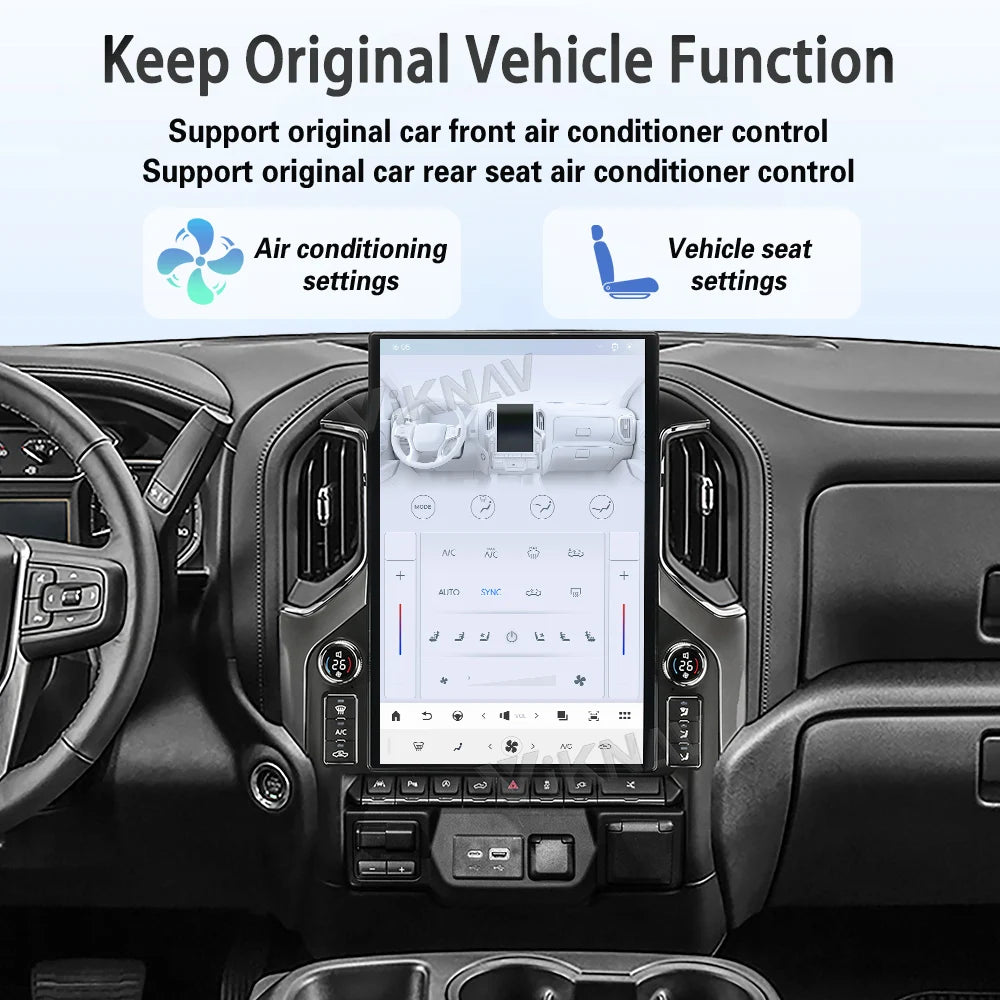 17.2" Android14 Car Radio For GMC Sierra Chevrolet Silverado 2019-2024 Touch Screen With LCD Knob Carplay Android Auto Player