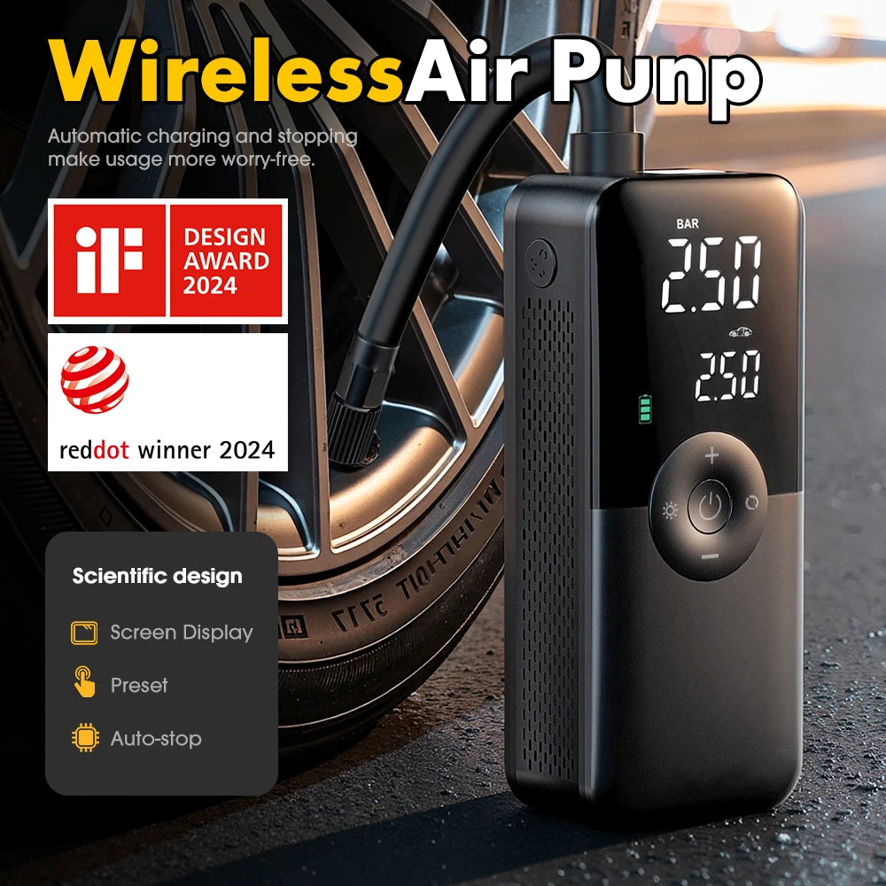 CARSUN Portable Tire Inflator Rechargeable Electric Inflator For Car  Bicycle Digital Air Compressor Football Ball Inflator Pump