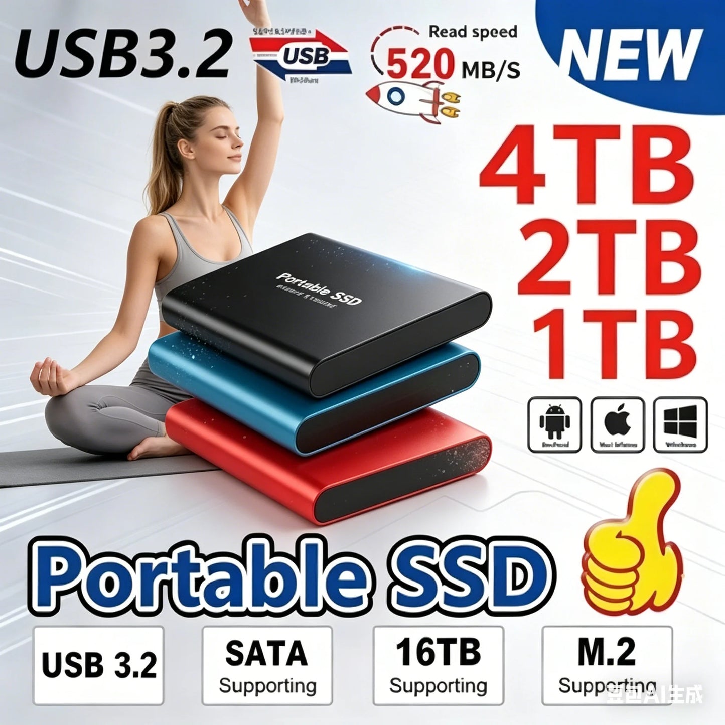 All-Scene Portable External SSD Solid State Drive | USB 3.1 Type-C