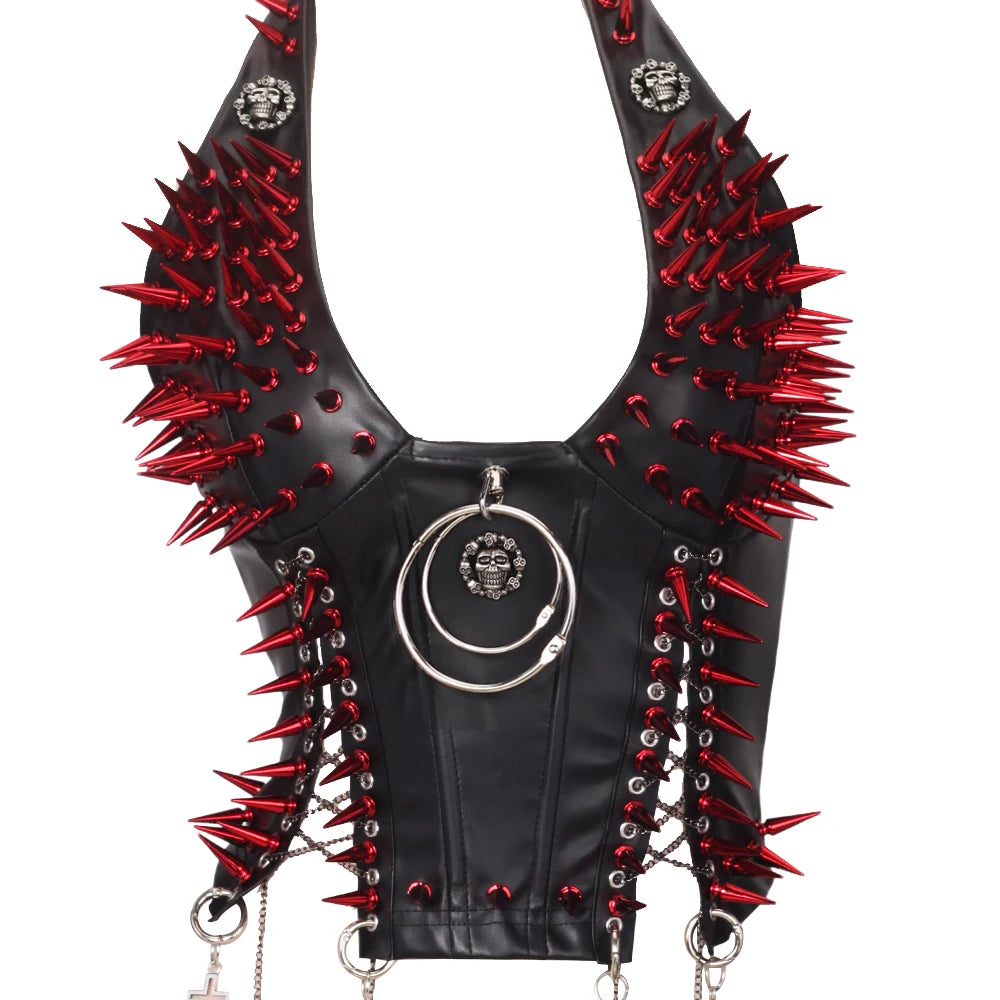 Women's Studded Y2K Grunge Tank Top — Gothic Spiked Cami