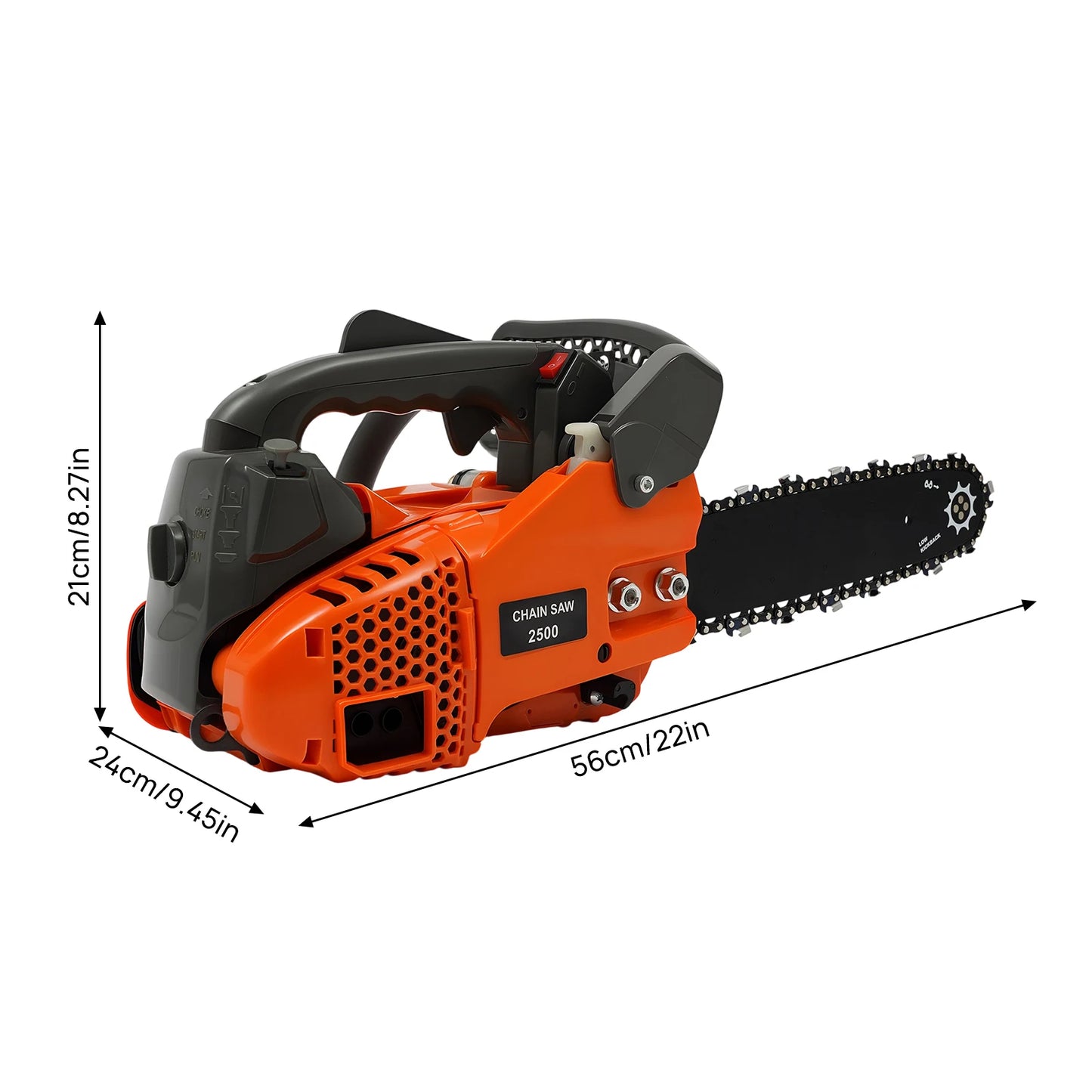 Top-Handle 25.4cc Gasoline Chainsaw – 2-Stroke Engine Logging & Wood Cutting Power Tool