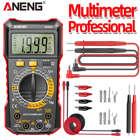 ANENG SZ304 Digital 2026 Counts Multimetes AC/DC Votage Current Resistance Ohm NCV High Precision Professional Multimetro Tester