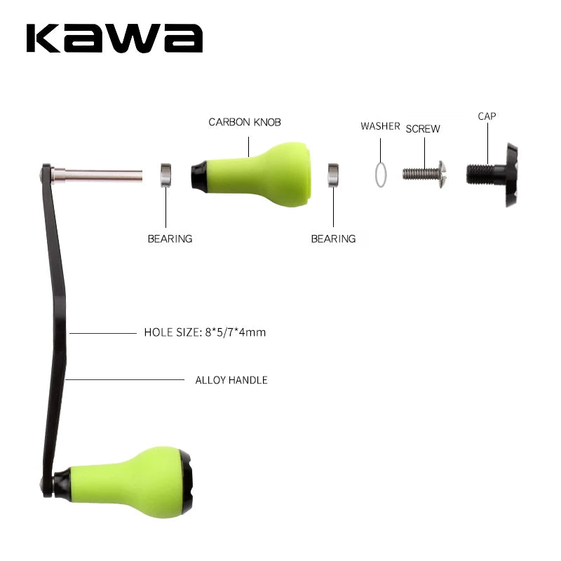 Kawa 1pc Fishing Reel Handle With TPE Knob For D/S/ABaitcasting Reel Hole Size 8*5/7*4mm Length 120mm Fishing DIY Reel Accessory