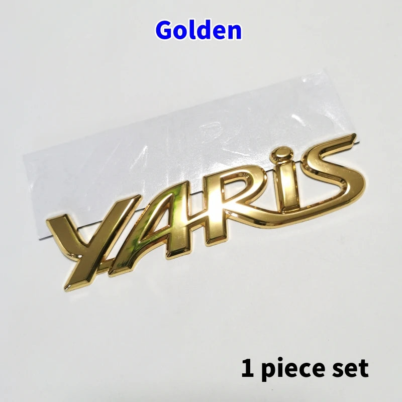 3D ABS Yaris Logo Emblem Badge Matte black Chrome Plated Trunk Letter Sticker For Toyota Yaris Car Exterior Decor Accessories