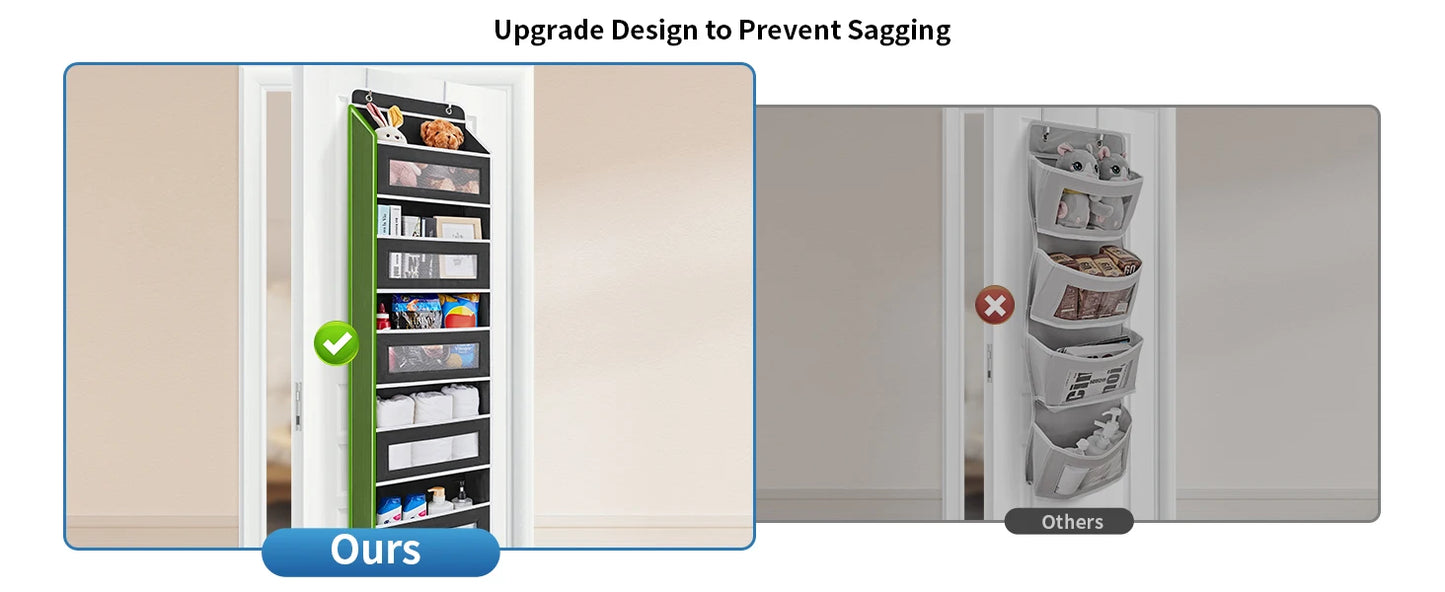 5-Shelf Hanging Storage Organizer - Behind Door, Anti-Tilt, 5 Large Capacity Pockets, Suitable for Bedroom, Bathroom