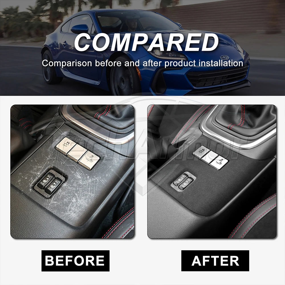 Top Suede Car Seat Heat Button Cover For Subaru BRZ Toyota GR86 2021 2022 2023 2024 2025 Sticker Interior Trim Accessories