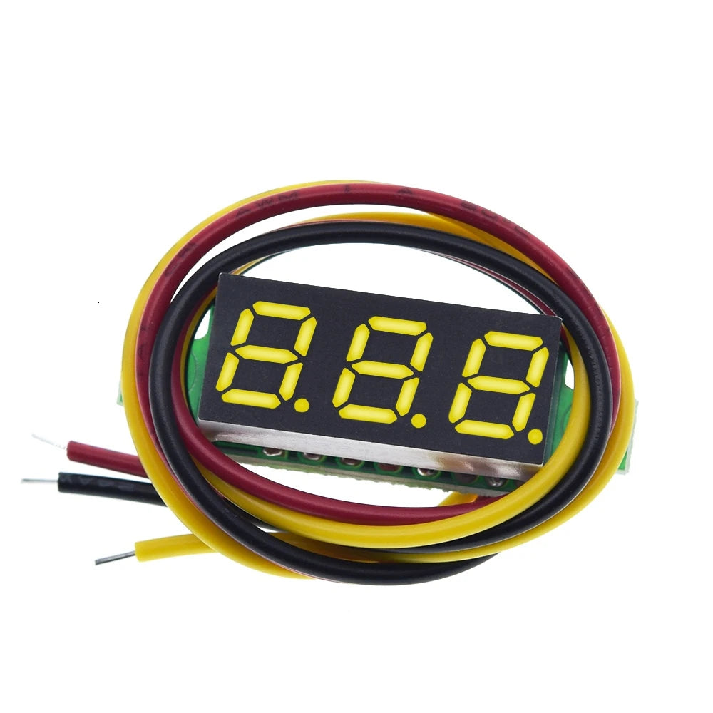 0.28 Inch 2 wires 3 wires 2.5V-40V Mini Digital Voltmeter TZT Voltage Tester Meter Red/Blue/yellow/green LED Screen meter