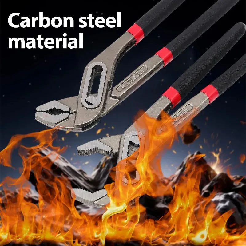 8Inch Multi-functi Water Pump Pliers Quick-Release Plumbing Pliers Pipe Wrench Adjustable Water Pipe Clamp Pliers Manual Tools
