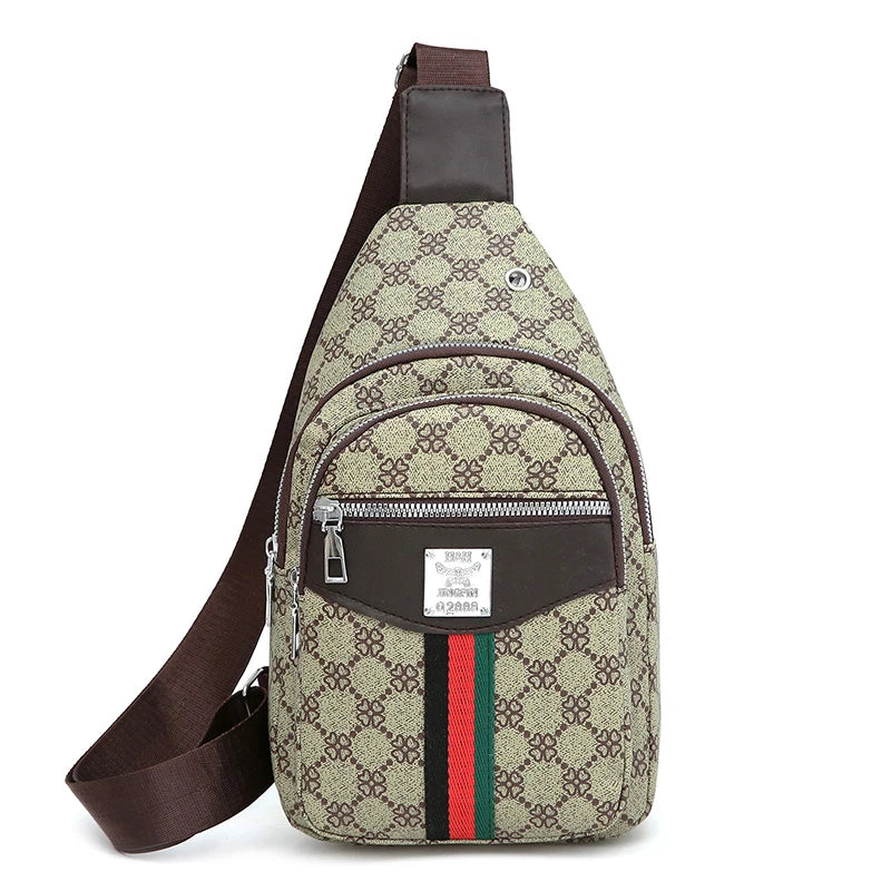 Men's Multifunction Messenger Bag Shoulder Cloth Chest Bags Crossbody Casual Handbag with Earphone Hole