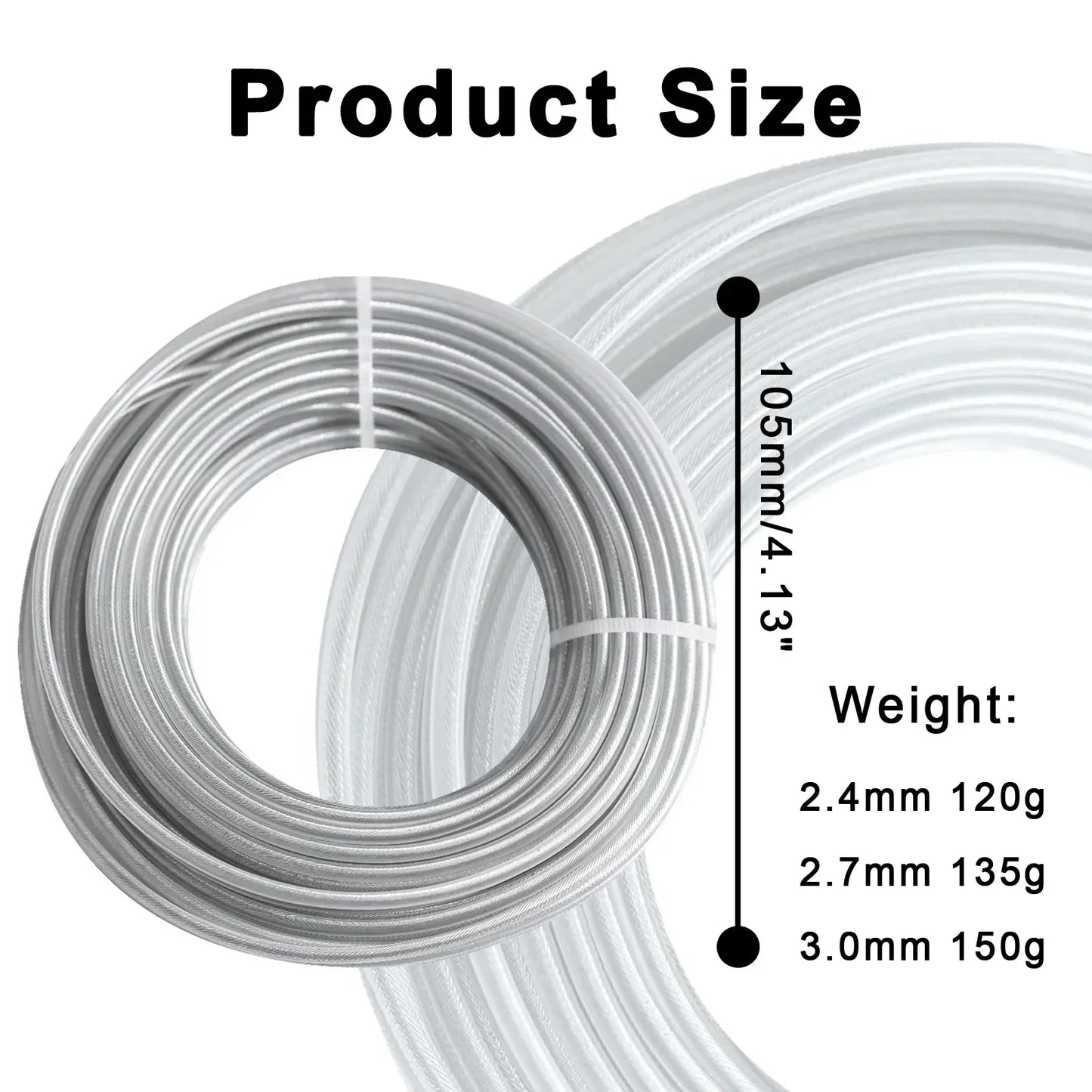 Steel Wire Grass Trimmer Line 2-4mm x 15M – Round Nylon Brushcutter Rope for Lawn Mowers