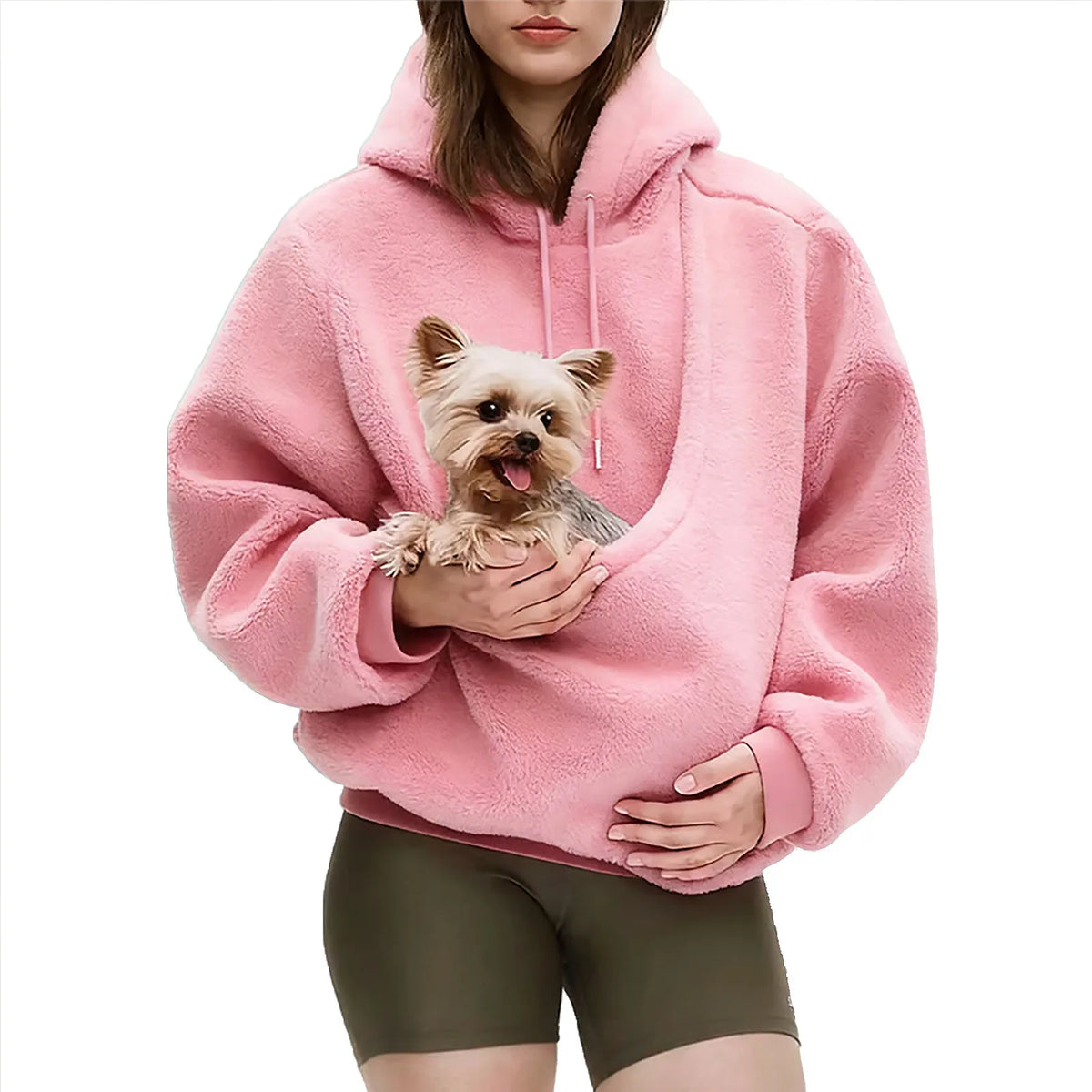 Women's Pet Carrier Hoodie with Kangaroo Pouch for Small Dogs and Cats
