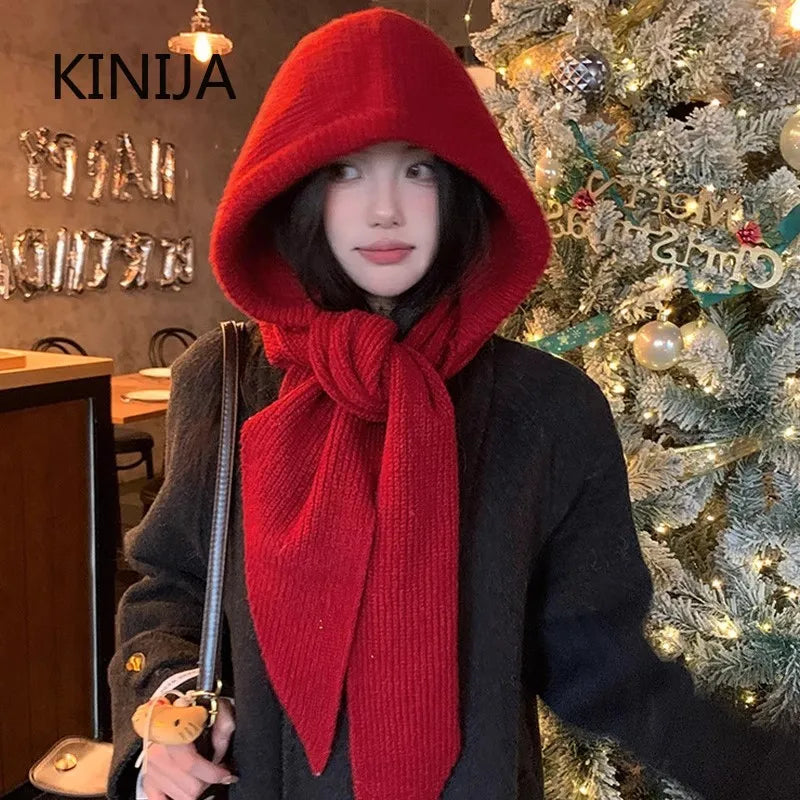 Women's Knit Balaclava Bonnet - Beanie & Scarf in One - photo 3