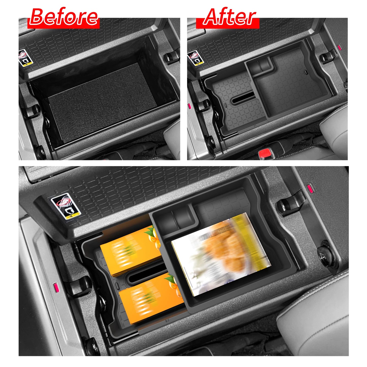 Smabee for Toyota RAV4 2026 Car Center Console Armrest Double-layer Tray Organizer Armrest Storage Box Insert Accessories