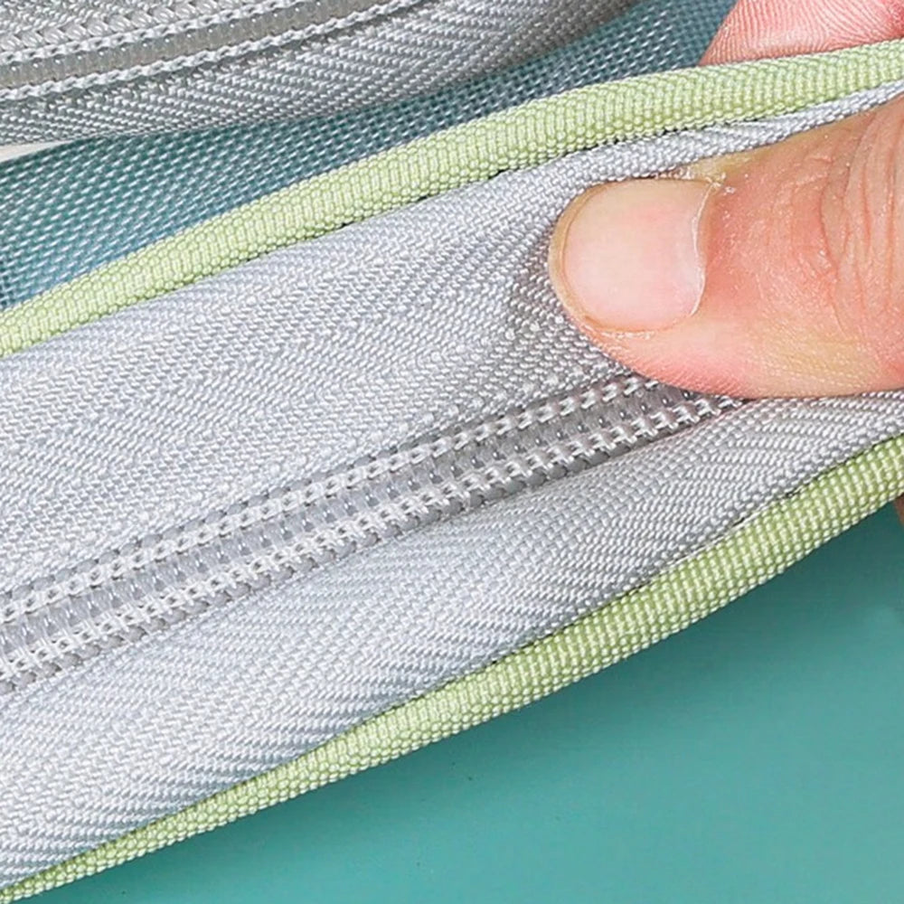 A4 Stationery Storage Bag Double-layer Mesh Zipper Bag Large Capacity Organizer Folders School Office Supplies Stationary Bag