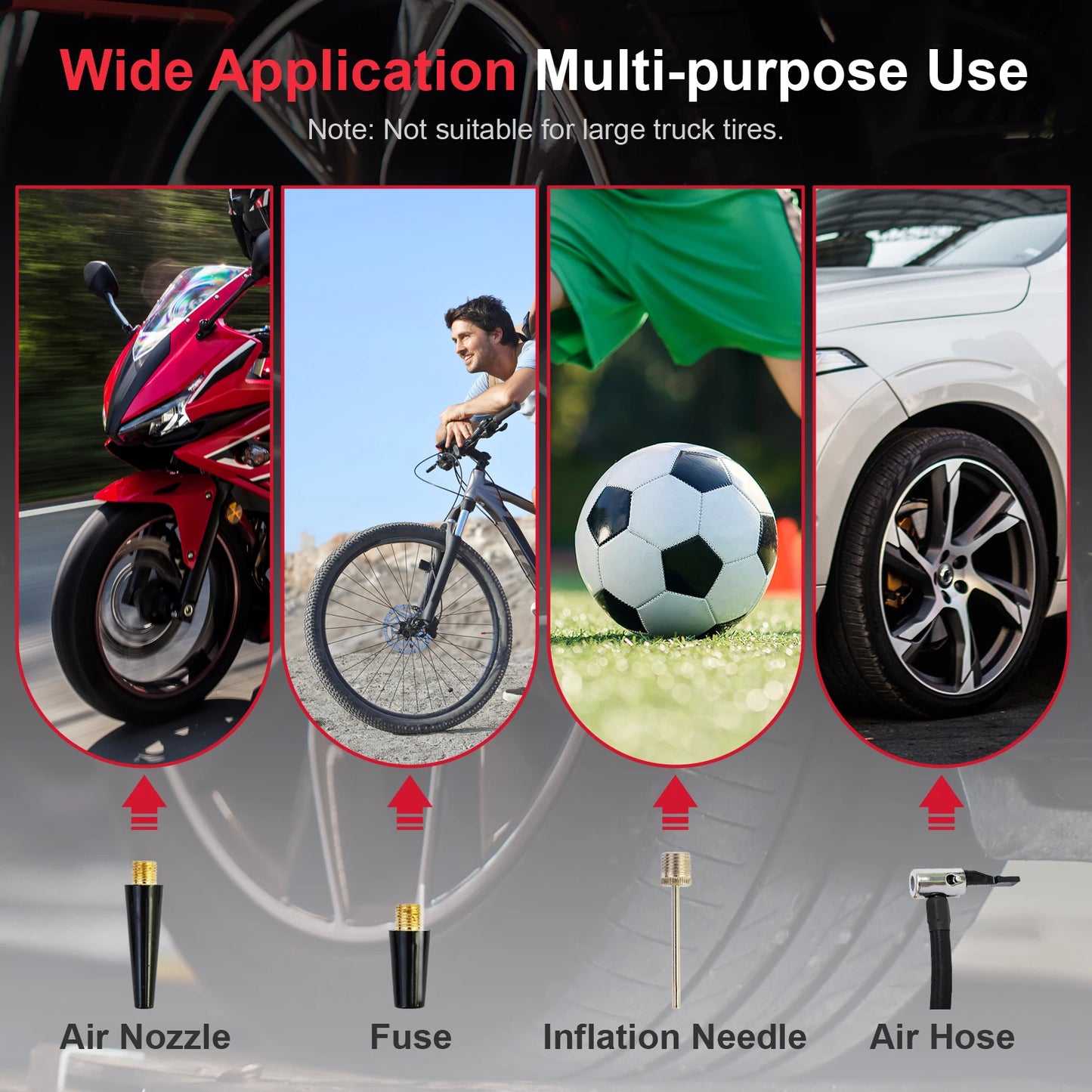 Air Compressor 20V Car Tire Inflator Air Pump Portable 12V Car Adapter Digital Display for Car Motorcycle Bicycle Tires Balls
