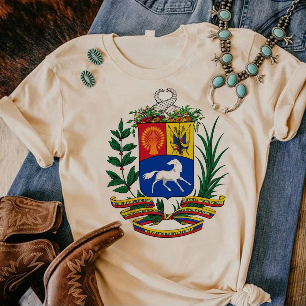 Venezuela tshirt women Japanese funny harajuku top female streetwear funny clothing