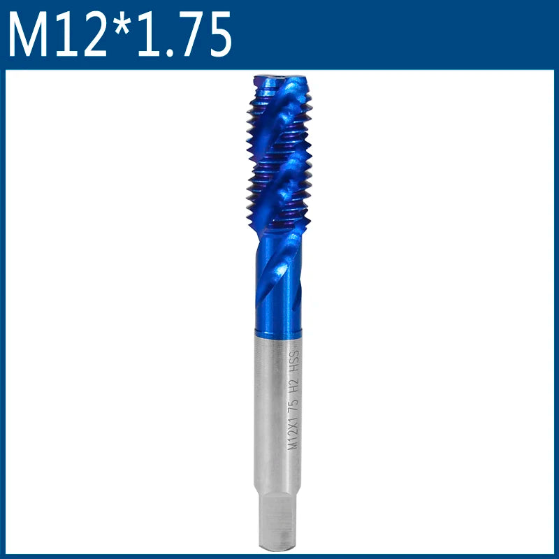 XCAN Metric Screw Tap 1pc HSS M2-M6 Thread Tap Nano Blue Coated Machine Plug Tap Threading Tools Spiral Tap Drill