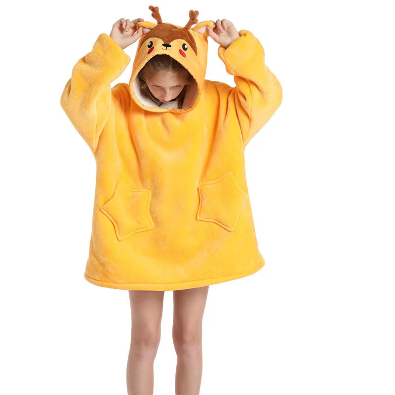 Kids Oversized Hoodie Blanket - Animal Wearable Blanket with Sleeves - photo 16