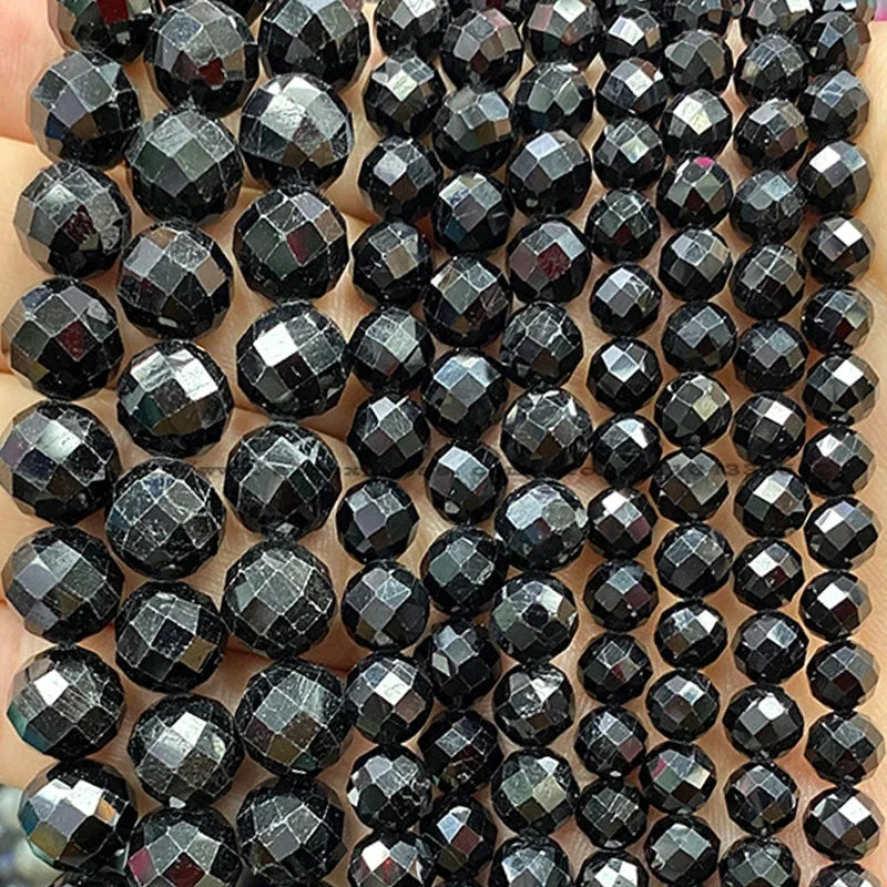 Natural Gem Stone Faceted Round Red Garnet Loose Spacer Beads for Jewelry Making Diy Earrings Bracelets Charms Accessories