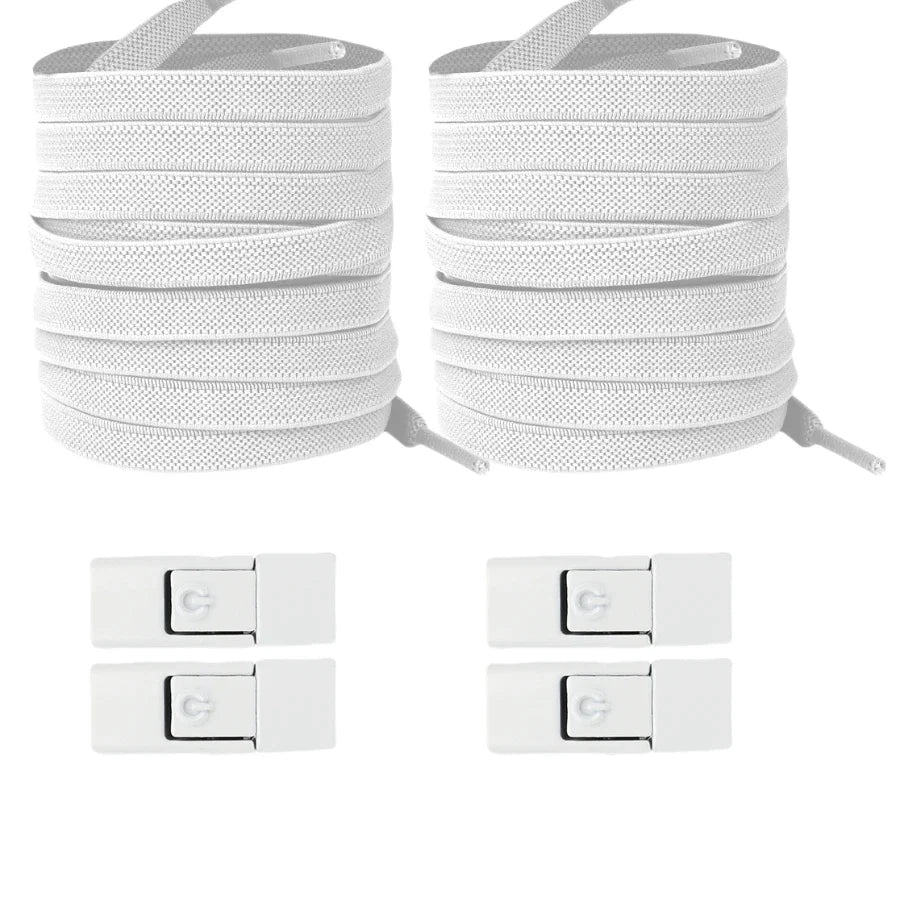No-Tie Elastic Shoelaces with Press Lock – 8mm Flat Sneaker Laces for Kids & Adults | One Size Fits All Shoes