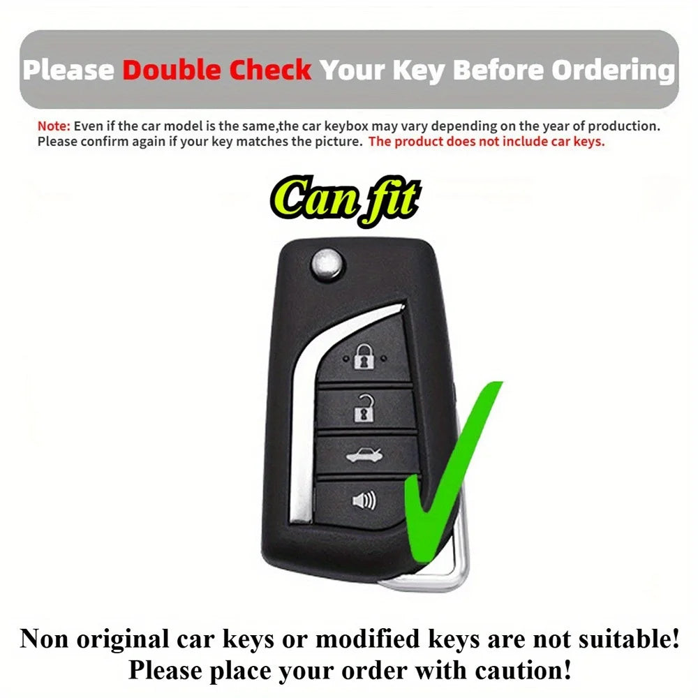 TPU Car Folding Key Case Cover Fit for Toyota Corolla Fortuner Tundra RAV4 Keyless Auto Accessories