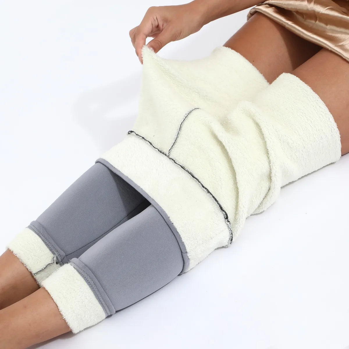 Women's Lamb Fleece Seamless Leggings - High Waist Thermal Tights - photo 2