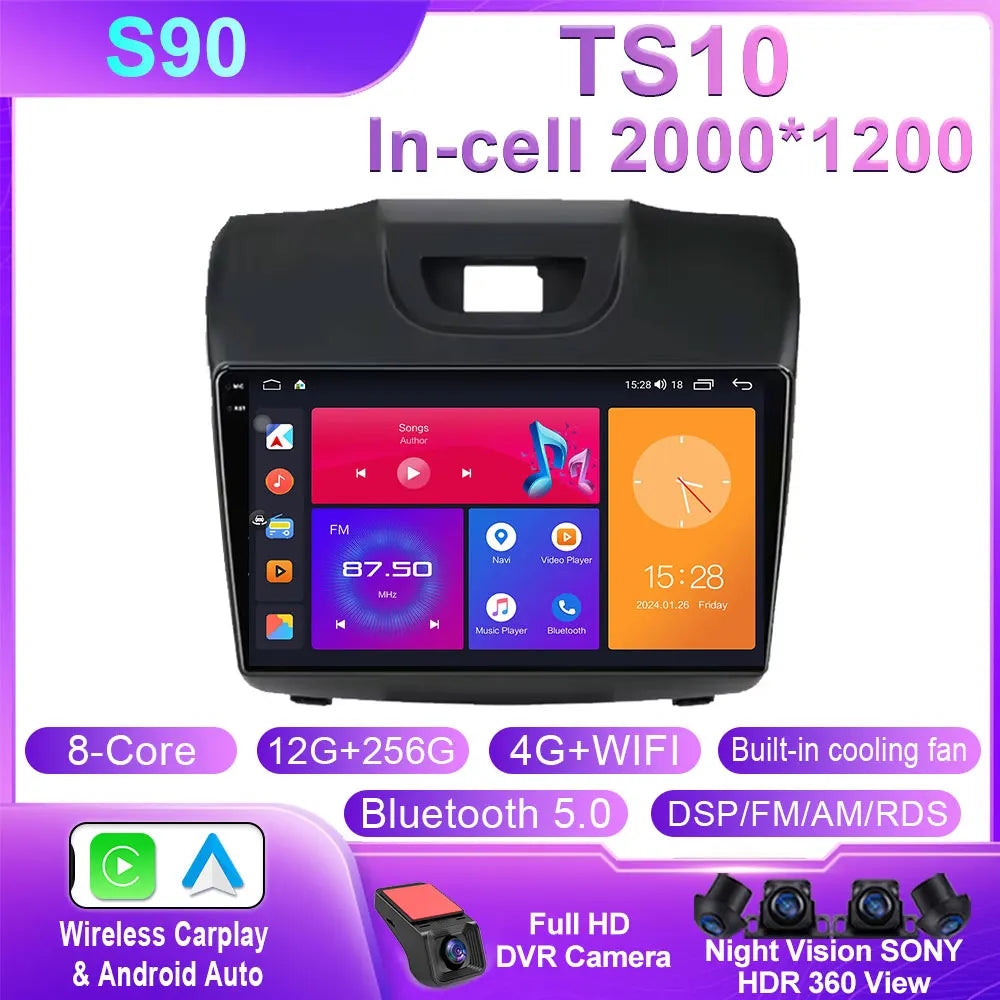 Android 15 Carplay Car Radio Multimedia For Chevrolet TrailBlazer 2012 - 2016 S-10 S10 Colorado For Isuzu D-Max DMAX Stereo WIFI