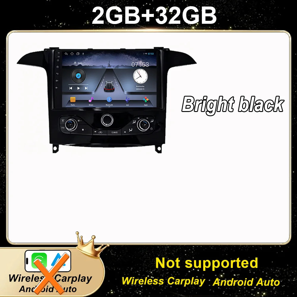 Android 16 For Ford S Max S-MAX 2006-2015 For Ford Galaxy 2014 Auto Multimidia Video Player Carplay Radio Stereo  Car Dvd WIFI