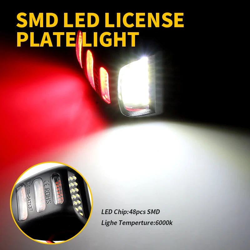 LED License Plate Lights 6000K (2-Pack) — Chevrolet Silverado 1500/2500/3500, Avalanche & GMC Sierra / Cadillac Escalade