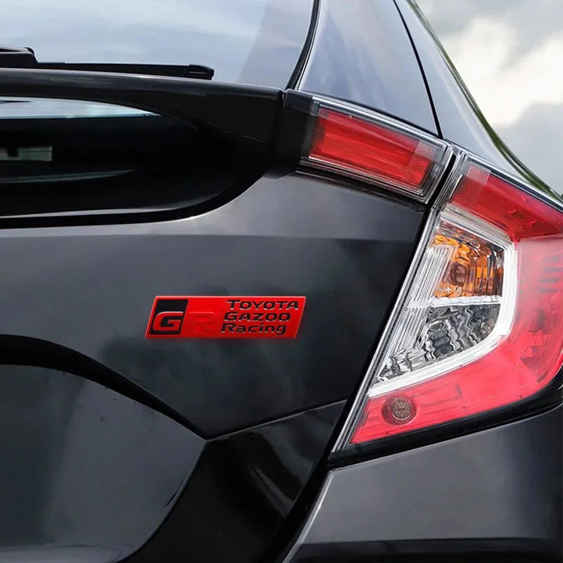 3D Metal GR Logo Car Emblem Stickers Decor Rear Tail Body Decals For Toyota GR Sport Yaris Corolla Hilux Supra C-HR Accessories