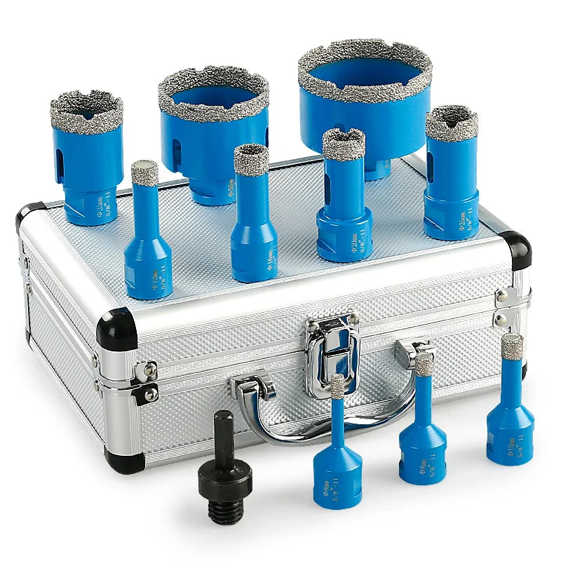 10 Pc Diamond Dry Core Drill Bit Set 5/8-11 for Tile & Granite