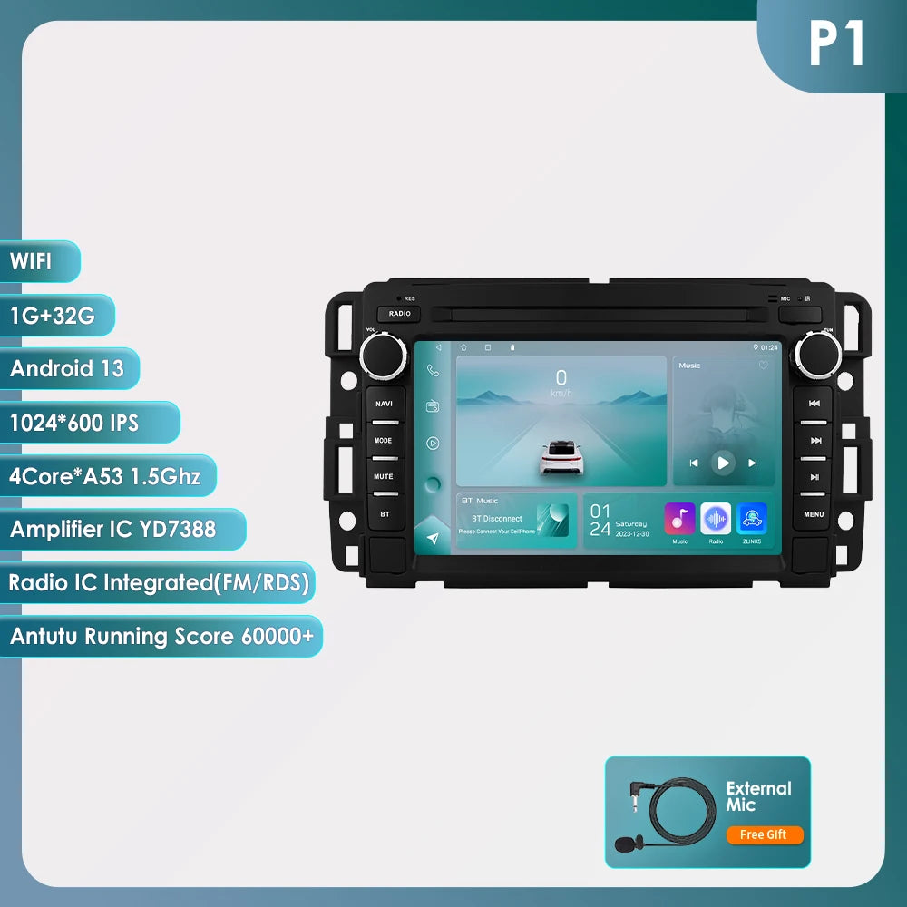 7" Android Car Stereo with GPS & Bluetooth — Chevrolet Silverado, Impala, Traverse & GMC Sierra